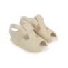 S052: Baby Boys Soft Soled Sandal-  Biscuit (Shoe Sizes: 0-3)